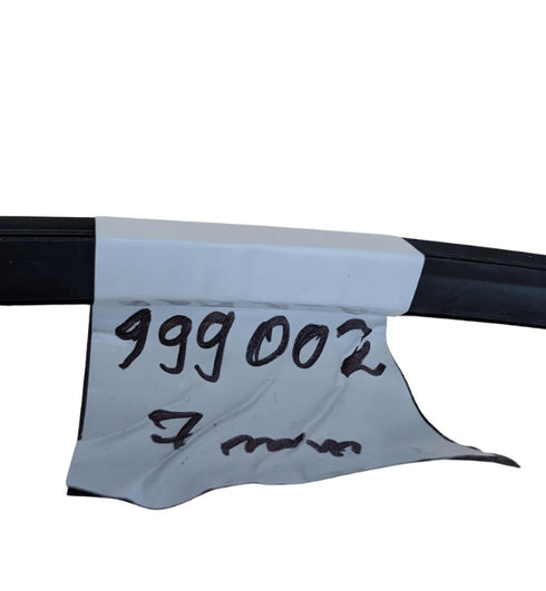 White flag with black text on a white background